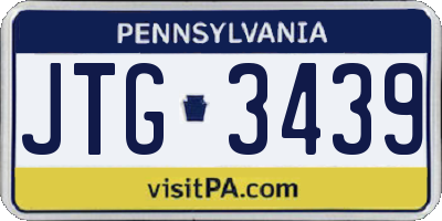 PA license plate JTG3439