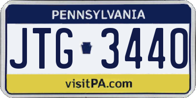 PA license plate JTG3440