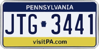 PA license plate JTG3441