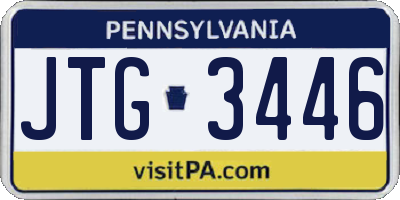 PA license plate JTG3446