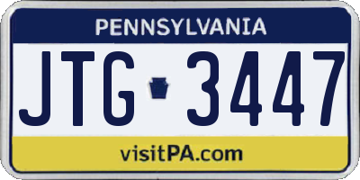 PA license plate JTG3447