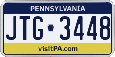 PA license plate JTG3448