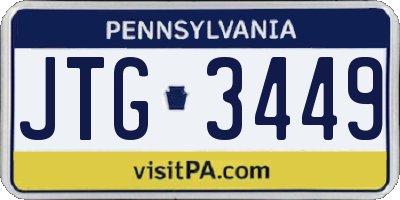 PA license plate JTG3449