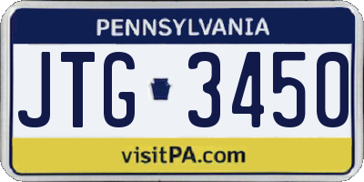PA license plate JTG3450