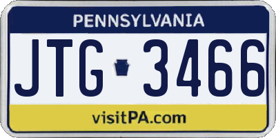 PA license plate JTG3466