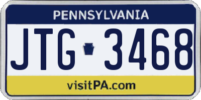 PA license plate JTG3468