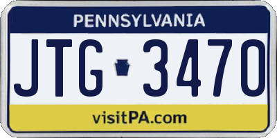 PA license plate JTG3470