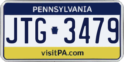 PA license plate JTG3479