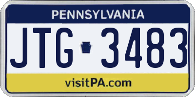 PA license plate JTG3483