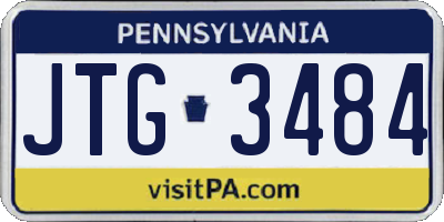 PA license plate JTG3484