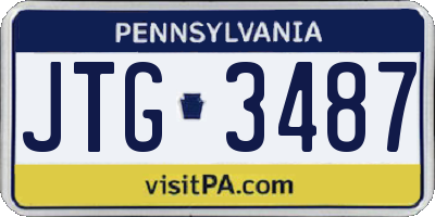 PA license plate JTG3487