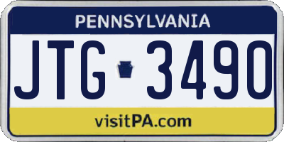 PA license plate JTG3490