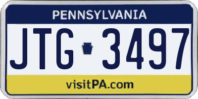 PA license plate JTG3497