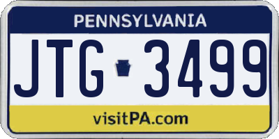 PA license plate JTG3499