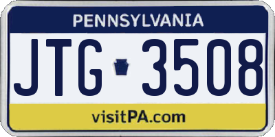 PA license plate JTG3508