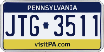 PA license plate JTG3511