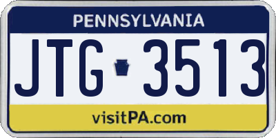 PA license plate JTG3513