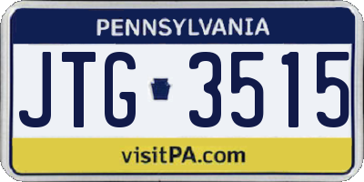 PA license plate JTG3515