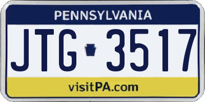 PA license plate JTG3517
