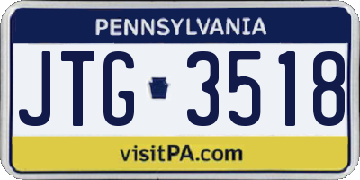 PA license plate JTG3518