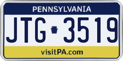 PA license plate JTG3519