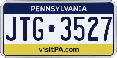 PA license plate JTG3527