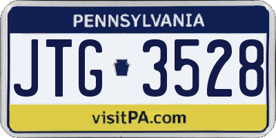 PA license plate JTG3528