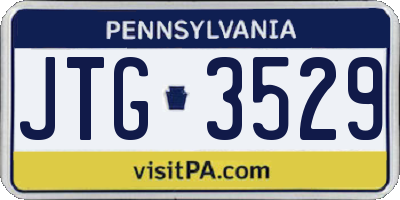 PA license plate JTG3529