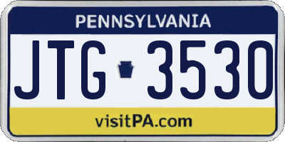 PA license plate JTG3530