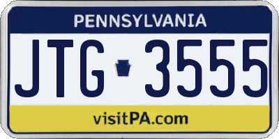 PA license plate JTG3555