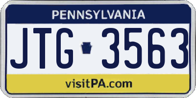 PA license plate JTG3563