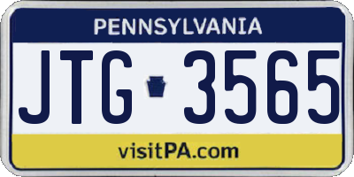 PA license plate JTG3565