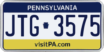 PA license plate JTG3575