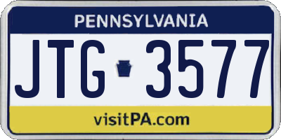 PA license plate JTG3577