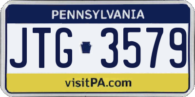 PA license plate JTG3579