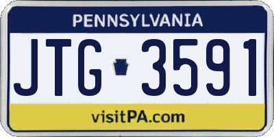PA license plate JTG3591