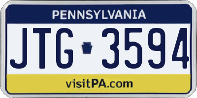 PA license plate JTG3594