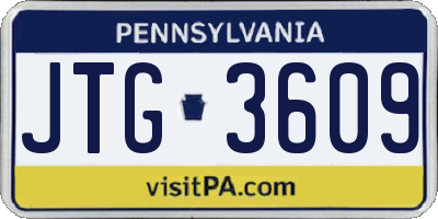 PA license plate JTG3609