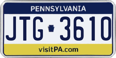 PA license plate JTG3610