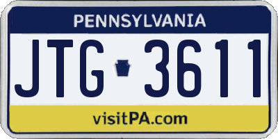 PA license plate JTG3611