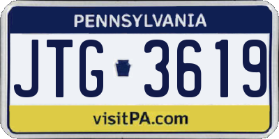 PA license plate JTG3619