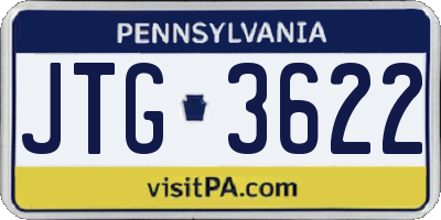 PA license plate JTG3622