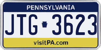 PA license plate JTG3623