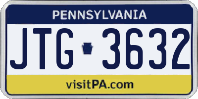 PA license plate JTG3632
