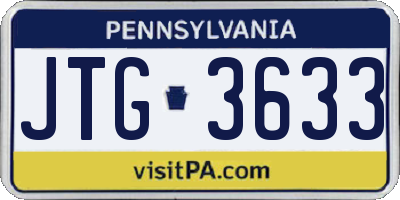 PA license plate JTG3633
