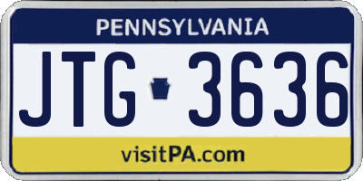 PA license plate JTG3636