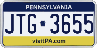 PA license plate JTG3655