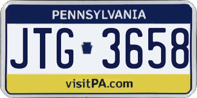 PA license plate JTG3658