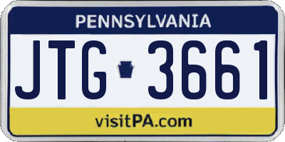 PA license plate JTG3661