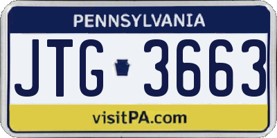 PA license plate JTG3663